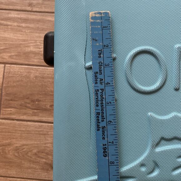 Tommy Bahama Teal & Pink Rolling Luggage Hardshell Wheeled 22"x9”x14 Crack Shell - Picture 9 of 12